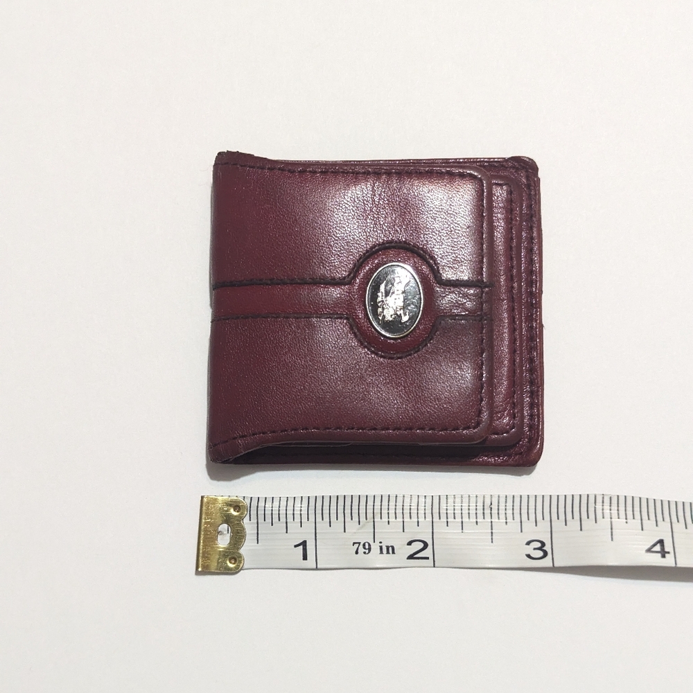 Burberry Vintage Burgundy Leather Coin Purse W/ Silver Signature Accent - Picture 11 of 13